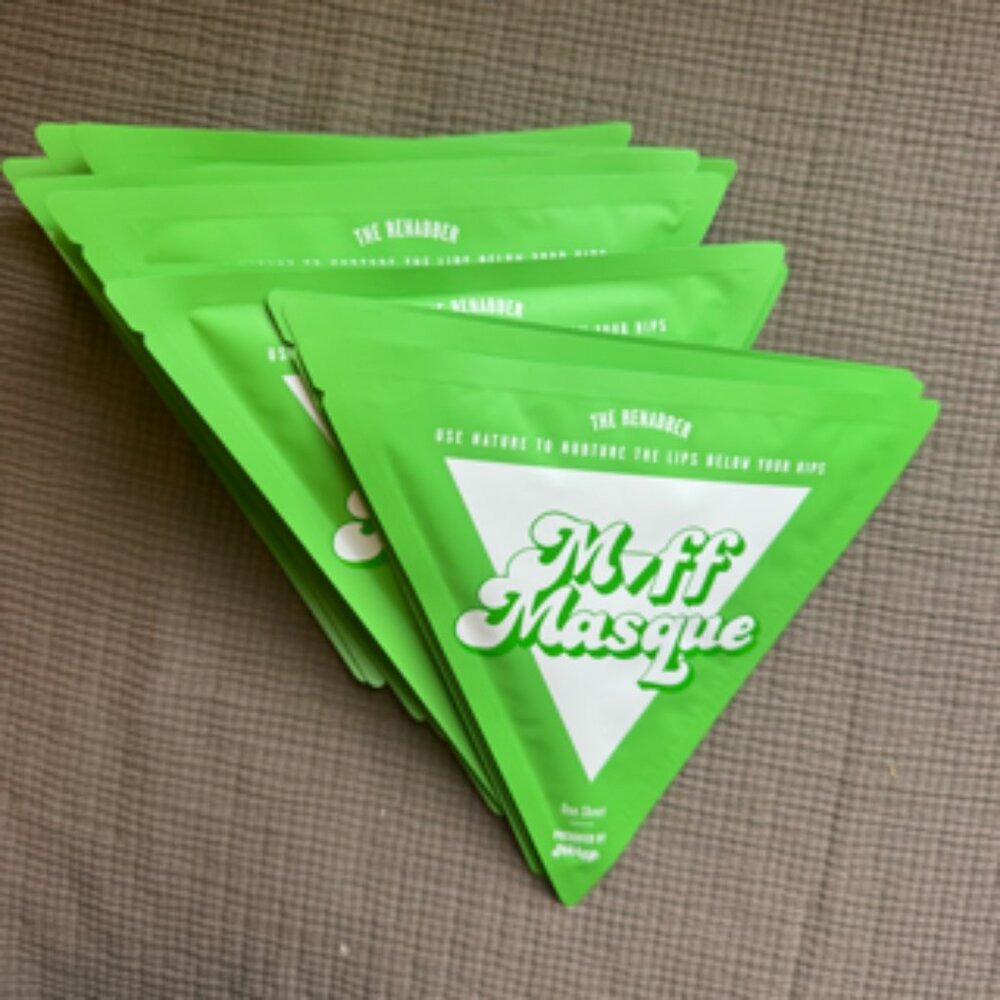 Muff Masque "The Rehabber" Vagacial Bikini Intimate Sheet Mask by Nakey. 5-pack.